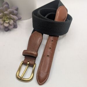 Coach 🎯 Vintage Black Herringbone Canvas & Leather Belt - Size 36 / 90